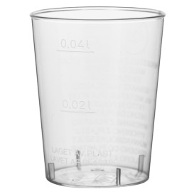 Verre Plastique Dur Transparent PS 40ml (50 Unités)