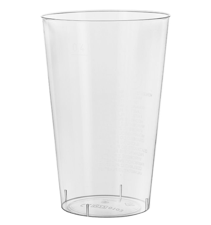 Plastic PS beker Geïnjecteerde glascider transparant 400 ml (50 stuks)