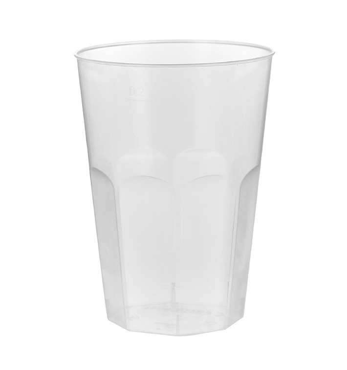 Plastic PP beker "Deco" transparant 200 ml (500 stuks)