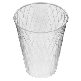 Plastic PS beker Geïnjecteerde glascider "Rombos" 200 ml (50 stuks)