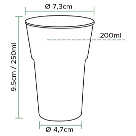 Gobelet Réutilisable PS "Diamant" Cristal 250ml Ø7,3cm (50 Utés)