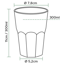 Verre Plastique "Deco" PP 300ml (30 Unités)