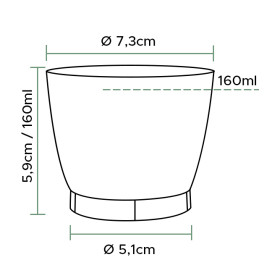 Plastic PS beker Geïnjecteerde glascider "Cool beker" 160 ml (25 stuks)
