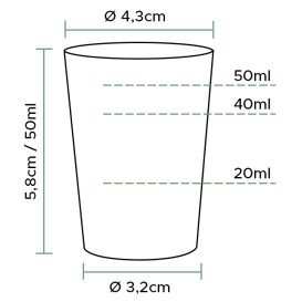 Plastic PS Shotje Geïnjecteerde glascider transparant 50 ml (1600 stuks)