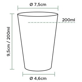 Plastic PS beker Geïnjecteerde glascider "Rombos" 200 ml (50 stuks)