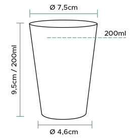 Verre Plastique Dur Diamant Transparent 200ml (50 Utés)