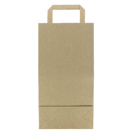 Papieren zak voor fles met handgrepen kraft 19+8x37cm (50 stuks) 