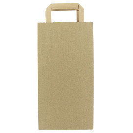 Papieren zak voor fles met handgrepen kraft 19+8x37cm (50 stuks) 