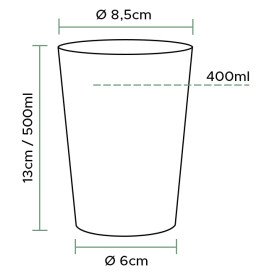 Plastic PS beker Geïnjecteerde glascider transparant 500ml (50 stuks)