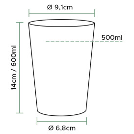 Plastic PS beker Geïnjecteerde glascider transparant 600ml (360 stuks)