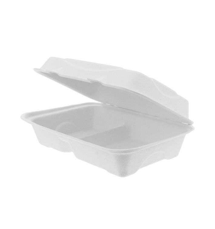 Suikerriet Gescharnierd Container wit 2C 23x15x7,5cm (250 stuks) Suikerriet Gescharnierd Container wit 2C 23x15x7,5cm (250 stuks)