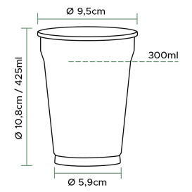 Gobelet en Plastique PET 425ml Ø9,5cm (50 Utés)