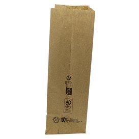 Papieren zak zonder handvat kraft bruin 45g/m² 12+8x24cm (1.000 stuks)