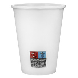 Papieren beker wit 12 Oz/360ml Ø8,9cm (600 stuks)