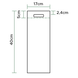 Niet geweven tas met gestanste handgrepen bordeauxrood 17+10x40cm (25 stuks)