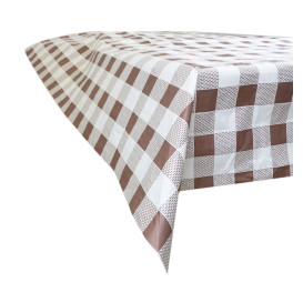 Nappe en papier 1x1m "Carrés Marrons" 40g (400 Unités)