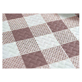 Nappe en papier 1x1m "Carrés Marrons" 40g (400 Unités)