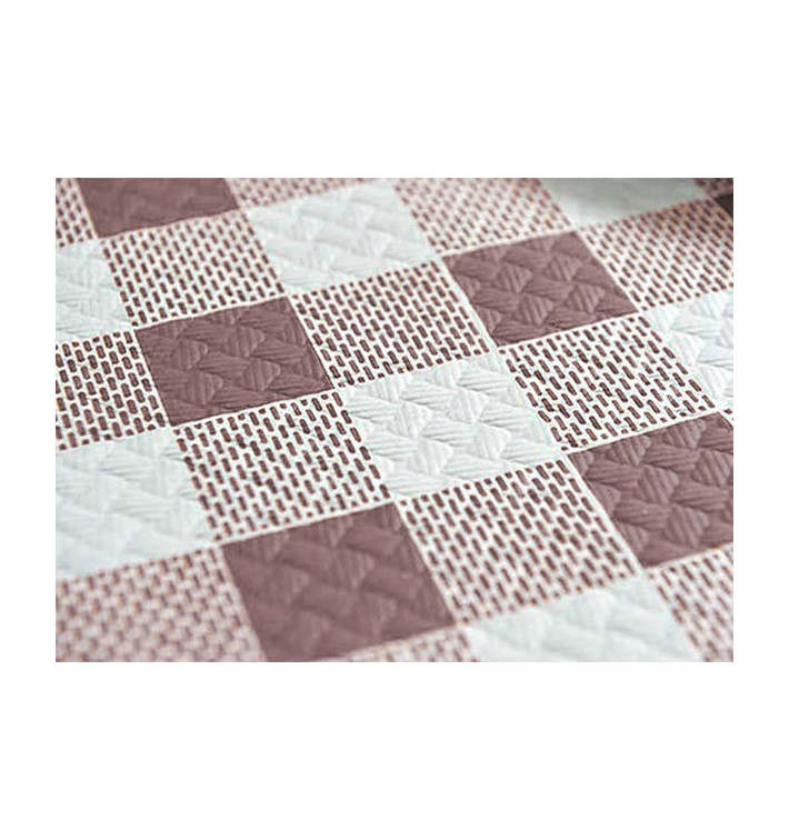 Nappe en papier 1x1m "Carrés Marrons" 40g (400 Unités)