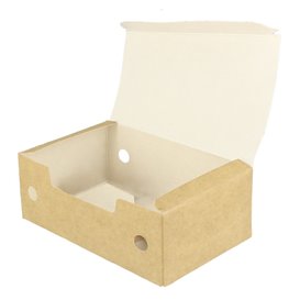 Papieren take-out doos klein maat kraft 1,15x0,72x0,43cm (25 stuks)
