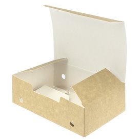 Papieren take-out doos medium maat kraft 1,45x0,90x45cm (450 stuks)