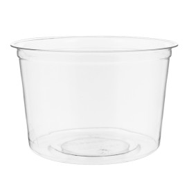 Tub Deli Container PLA transparant Compostable 470ml (500 stuks)