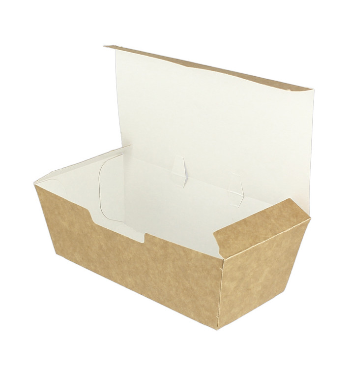 BIO Kartonnen take-out doos kraft 16,5x7,5x6cm (25 stuks)