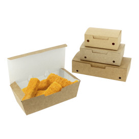 Papieren take-out doos medium maat kraft 1,45x0,90x0,45,m (25 stuks)