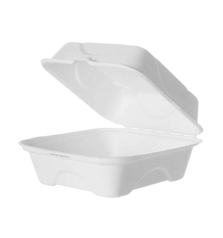 Boîte à Hamburger Canne à Sucre Blanc 150x150x80mm (50 Utés) Boîte à Hamburger Canne à Sucre Blanc 150x150x80mm (50 Utés)