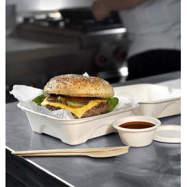 Suikerriet Burger Box wit 15x15x8cm (50 stuks) 