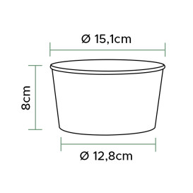 Saladier en Carton Renouvelable Blanc 1030ml Ø15,1cm (360 Utés)