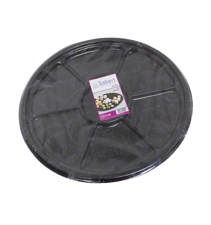 Plateau Plastique 6C Marbré 46 cm (5 Utés) Plateau Plastique 6C Marbré 46 cm (5 Utés)