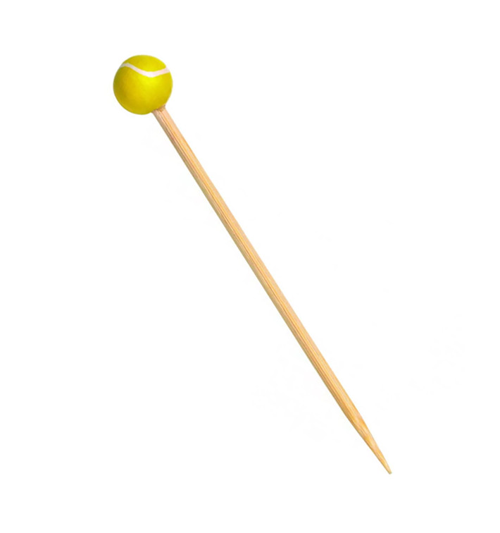 Bamboe vleespennen Tennis Design 12cm (1000 stuks) Bamboe vleespennen Tennis Design 12cm (1000 stuks)
