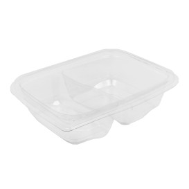 Plastic deli Container PET onverbrekelijk 2C 200/300ml 18x14x4cm (390 stuks)