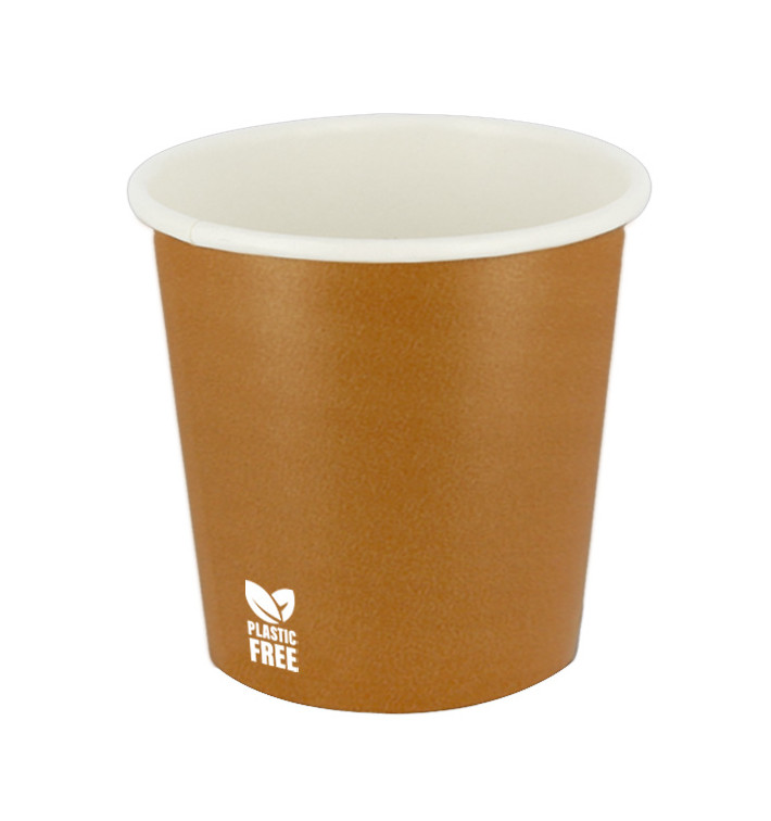 Plastic-Vrije Papieren Beker 4Oz/120ml "Caramel" Ø6,2cm (100 stuks) Plastic-Vrije Papieren Beker 4Oz/120ml "Caramel" Ø6,2cm (100 stuks)