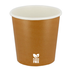 Gobelet en Carton sans Plastique 4Oz/120ml "Caramel" Ø6,2cm (100 Unités)