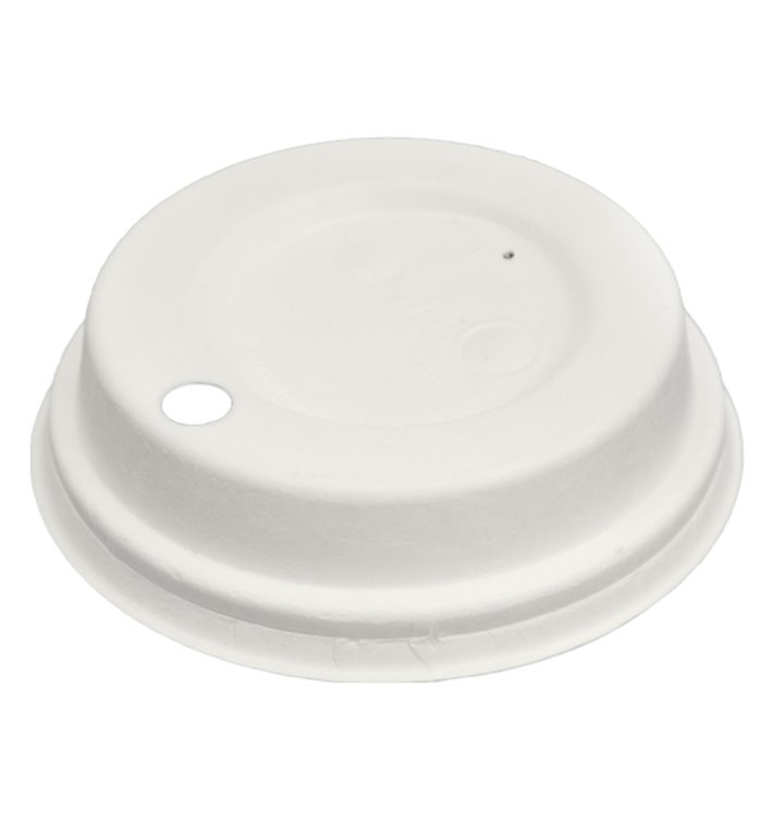 Deksel met Gat Gevormde Celstofvezel Wit Ø8cm (1.800 Stuks) Deksel met Gat Gevormde Celstofvezel Wit Ø8cm (1.800 Stuks)