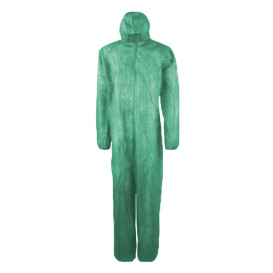 Combinaison TNT PP Capuche et Fermeture Eclair Taille XL Vert (1 Uté)