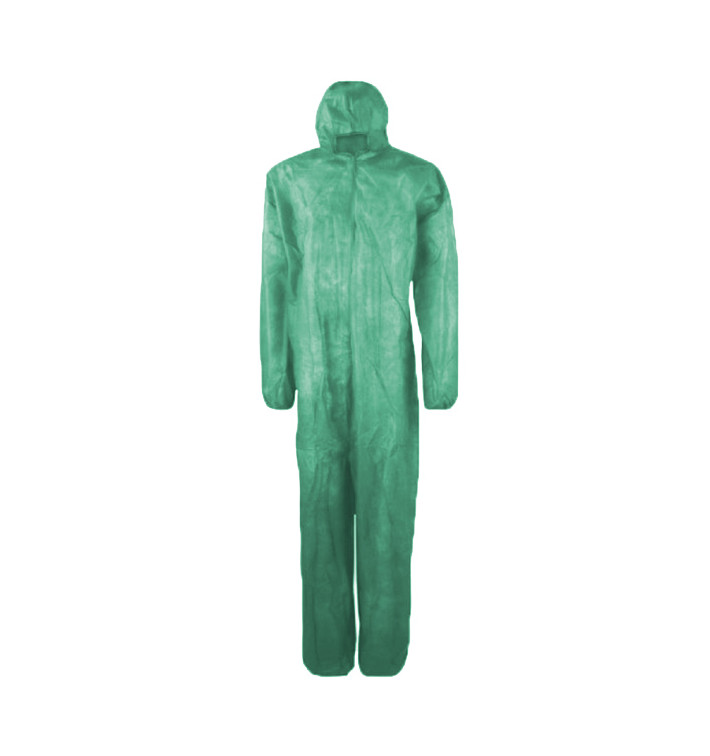 Combinaison TNT PP Capuche et Fermeture Eclair Taille XL Vert (1 Uté)