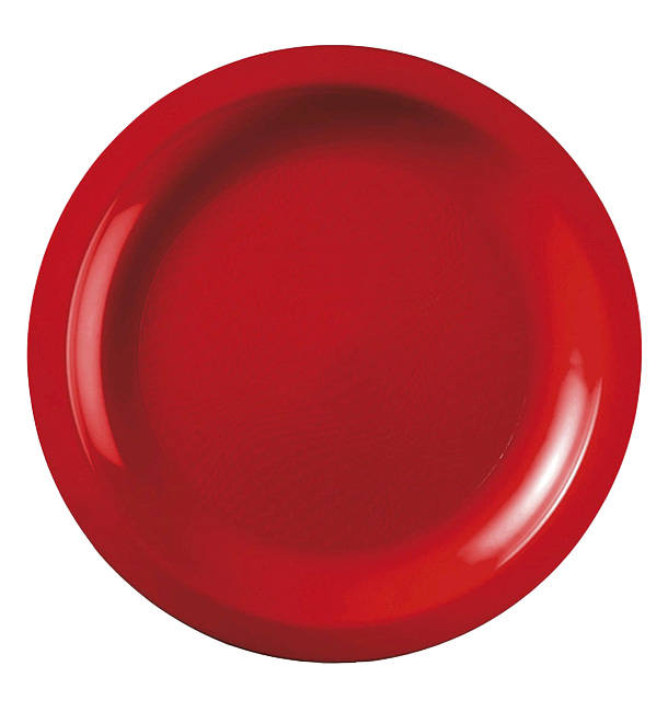 Assiette Plastique Réutilisable Plate Rouge PP Ø185mm (600 Utés)