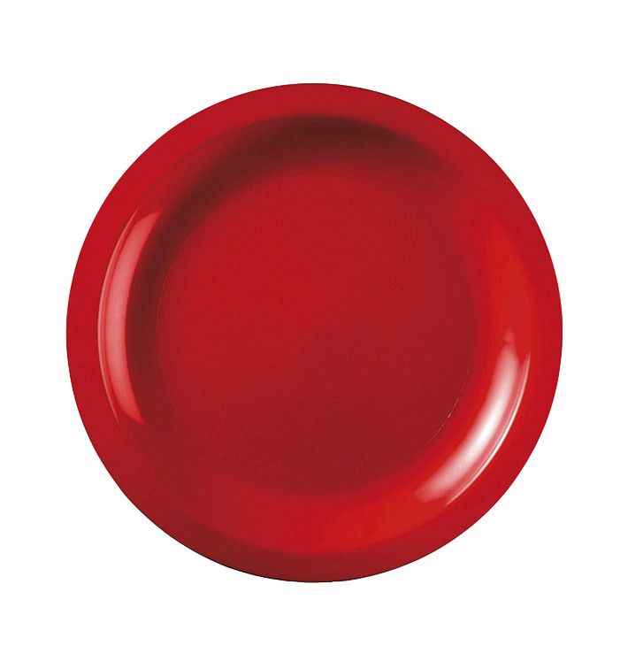 Assiette Plastique Réutilisable Plate Rouge PP Ø185mm (600 Utés)