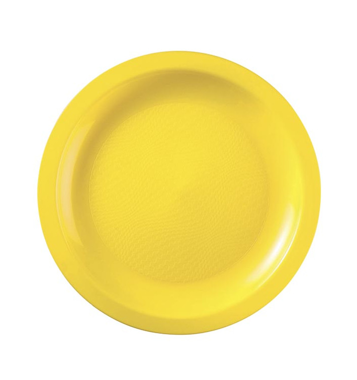 Assiette Plastique Réutilisable Plate Jaune PP Ø18,5cm (25 Utés) Assiette Plastique Réutilisable Plate Jaune PP Ø18,5cm (25 Utés)