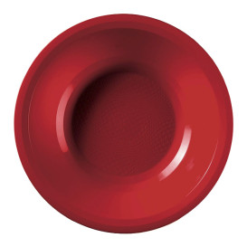 Plastic bord Diep rood "Rond vormig" PP Ø19,5 cm (600 stuks)