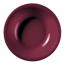 Assiette Plastique Réutilisable Creuse Bordeaux PP Ø195mm (50 Utés)