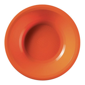 Plastic bord Diep oranje "Rond vormig" PP Ø19,5 cm (50 stuks) 