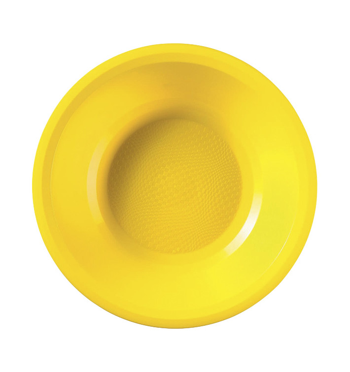 Plastic bord Diep geel "Rond vormig" PP Ø19,5 cm (50 stuks) 