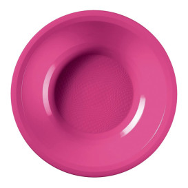 Plastic bord Diep fuchsia "Rond vormig" PP Ø19,5 cm (600 stuks)