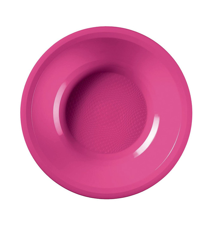 Plastic bord Diep fuchsia "Rond vormig" PP Ø19,5 cm (600 stuks)