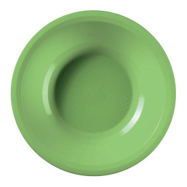 Plastic bord Diep limoengroen "Rond vormig" PP Ø19,5 cm (600 stuks)