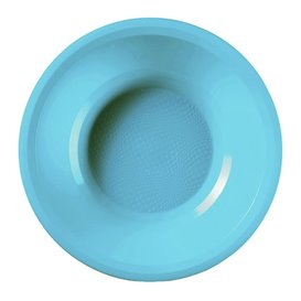 Assiette Plastique Réutilisable Creuse Turquoise PP Ø195mm (600 Utés)