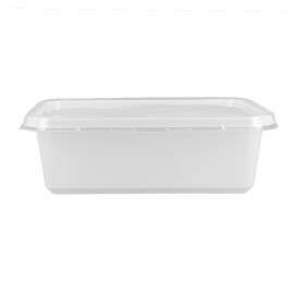 Boîte avec Couvercle Plastique PS 157x112x51mm 500ml (100 Utés)